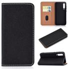 For Xiaomi 9 SE Solid Color Frosted Magnetic Horizontal Flip Leather Case with Card Slots & Holder(Black) - 1