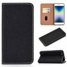 For iPhone SE 2022 / SE 2020 / 8 / 7 Solid Color Frosted Magnetic Horizontal Flip Leather Case with Card Slots & Holder(Black) - 1