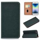 For iPhone SE 2022 / SE 2020 / 8 / 7 Solid Color Frosted Magnetic Horizontal Flip Leather Case with Card Slots & Holder(Green) - 1