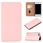 For iPhone 7 Plus / 8 Plus Solid Color Frosted Magnetic Horizontal Flip Leather Case with Card Slots & Holder(Pink) - 1