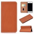 For iPhone 7 Plus / 8 Plus Solid Color Frosted Magnetic Horizontal Flip Leather Case with Card Slots & Holder(Brown) - 1