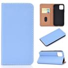 For iPhone 11 Pro Max Solid Color Frosted Magnetic Horizontal Flip Leather Case with Card Slots & Holder(Blue) - 1