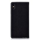 For iPhone X / XS Solid Color Frosted Magnetic Horizontal Flip Leather Case with Card Slots & Holder(Black) - 3