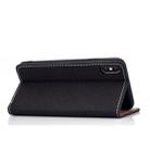 For iPhone X / XS Solid Color Frosted Magnetic Horizontal Flip Leather Case with Card Slots & Holder(Black) - 5