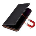 For iPhone X / XS Solid Color Frosted Magnetic Horizontal Flip Leather Case with Card Slots & Holder(Black) - 7