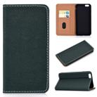 For iPhone 6 Plus Solid Color Frosted Magnetic Horizontal Flip Leather Case with Card Slots & Holder(Green) - 1