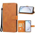 For Huawei Enjoy 50 Plus Leather Phone Case(Brown) - 1