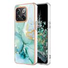 For OnePlus 10T 5G / Ace Pro Electroplating Marble Dual-side IMD Phone Case(Green 003) - 1