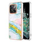 For OnePlus 10T 5G / Ace Pro Electroplating Marble Dual-side IMD Phone Case(Green 004) - 1