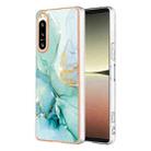 For Sony Xperia 5 IV Electroplating Marble Dual-side IMD Phone Case(Green 003) - 1
