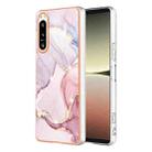 For Sony Xperia 5 IV Electroplating Marble Dual-side IMD Phone Case(Rose Gold 005) - 1