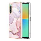 For Sony Xperia 10 IV Electroplating Marble Dual-side IMD Phone Case(Rose Gold 005) - 1