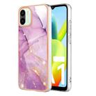 For Xiaomi Redmi A1 Electroplating Marble Dual-side IMD Phone Case(Purple 001) - 1
