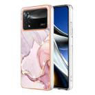 For Xiaomi Poco X4 Pro 5G Electroplating Marble Dual-side IMD Phone Case(Rose Gold 005) - 1