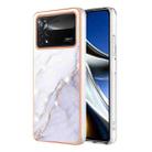 For Xiaomi Poco X4 Pro 5G Electroplating Marble Dual-side IMD Phone Case(White 006) - 1