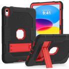 For iPad 10th Gen 10.9 2022 Contrast Color Robot Silicone + PC Tablet Cas(Black+Red) - 1