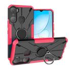 For Infinix Hot 12 Pro Armor Bear Shockproof PC + TPU Phone Case with Ring Holder(Rose Red) - 1