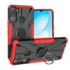 For Infinix Hot 12 Pro Armor Bear Shockproof PC + TPU Phone Case with Ring Holder(Red) - 1
