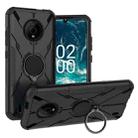 For Nokia C200 Armor Bear Shockproof PC + TPU Phone Case with Ring Holder(Black) - 1