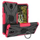 For Nokia C100 Armor Bear Shockproof PC + TPU Phone Case with Ring Holder(Rose Red) - 1