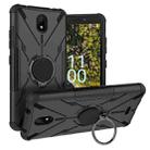For Nokia C100 Armor Bear Shockproof PC + TPU Phone Case with Ring Holder(Black) - 1