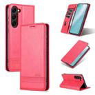 For Samsung Galaxy S23 5G AZNS Magnetic Calf Texture Flip Leather Phone Case(Red) - 1