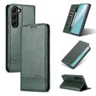 For Samsung Galaxy S23 5G AZNS Magnetic Calf Texture Flip Leather Phone Case(Dark Green) - 1