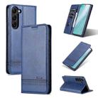 For Samsung Galaxy S23 5G AZNS Magnetic Calf Texture Flip Leather Phone Case(Dark Blue) - 1