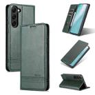 For Samsung Galaxy S23+ 5G AZNS Magnetic Calf Texture Flip Leather Phone Case(Dark Green) - 1
