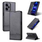 For Xiaomi Redmi Note 12 Pro 5G China / Note 12 Pro 5G+ China AZNS Magnetic Calf Texture Flip Leather Phone Case(Black) - 1