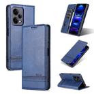 For Xiaomi Redmi Note 12 Pro 5G China / Note 12 Pro 5G+ China AZNS Magnetic Calf Texture Flip Leather Phone Case(Dark Blue) - 1