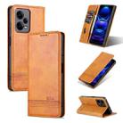 For Xiaomi Redmi Note 12 Pro 5G China / Note 12 Pro 5G+ China AZNS Magnetic Calf Texture Flip Leather Phone Case(Light Brown) - 1