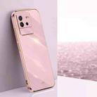 For vivo iQOO Neo6 XINLI Straight 6D Plating Gold Edge TPU Phone Case(Cherry Purple) - 1