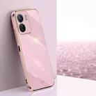 For vivo iQOO Z6 XINLI Straight 6D Plating Gold Edge TPU Phone Case(Cherry Purple) - 1