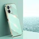 For vivo iQOO Z6 XINLI Straight Edge 6D Electroplate TPU Phone Case(Mint Green) - 1