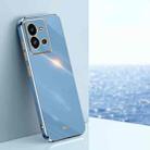 For vivo V25 XINLI Straight Edge 6D Electroplate TPU Phone Case(Celestial Blue) - 1