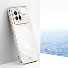 For vivo X80 XINLI Straight 6D Plating Gold Edge TPU Phone Case(White) - 1