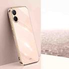 For vivo Y02s 4G XINLI Straight 6D Plating Gold Edge TPU Phone Case(Pink) - 1