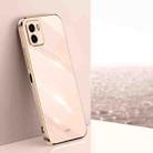 For vivo Y10 XINLI Straight 6D Plating Gold Edge TPU Phone Case(Pink) - 1