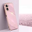 For vivo Y16 4G XINLI Straight Edge 6D Electroplate TPU Phone Case(Cherry Purple) - 1