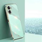 For vivo Y16 4G XINLI Straight 6D Plating Gold Edge TPU Phone Case(Mint Green) - 1