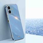 For vivo Y22s XINLI Straight 6D Plating Gold Edge TPU Phone Case(Celestial Blue) - 1