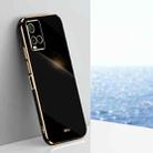For vivo Y32 4G XINLI Straight 6D Plating Gold Edge TPU Phone Case(Black) - 1
