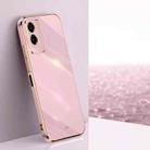 For vivo Y55s 5G XINLI Straight 6D Plating Gold Edge TPU Phone Case(Cherry Purple) - 1