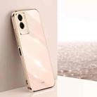 For vivo Y55s 5G XINLI Straight 6D Plating Gold Edge TPU Phone Case(Pink) - 1