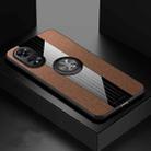 For OPPO A97 XINLI Stitching Cloth Textue Shockproof TPU Phone Case(Brown) - 1