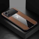 For OPPO K10 XINLI Stitching Cloth Textue Shockproof TPU Phone Case(Brown) - 1