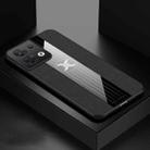 For OPPO Reno8 Pro XINLI Stitching Cloth Textue Shockproof TPU Phone Case(Black) - 1
