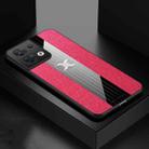 For OPPO Reno8 Pro XINLI Stitching Cloth Textue Shockproof TPU Phone Case(Red) - 1
