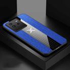 For vivo iQOO Neo 6 XINLI Stitching Cloth Textue Shockproof TPU Phone Case(Blue) - 1